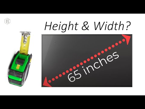 What is the width and height of a 65 inch TV?