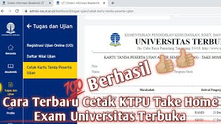 Cara Terbaru Cetak Kartu Ujian KTPU THE Universitas Terbuka