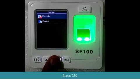Identix SF100 System Info Settings