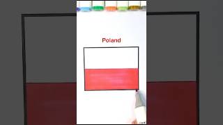 Poland Flag 🇵🇱 Drawing #shorts #art #ytshorts #satisfying #flag #poland