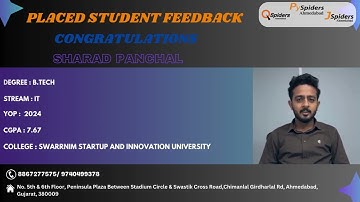 Placement Journey of B.TECH graduated as System Analyst QSpiders | Ahmedabad