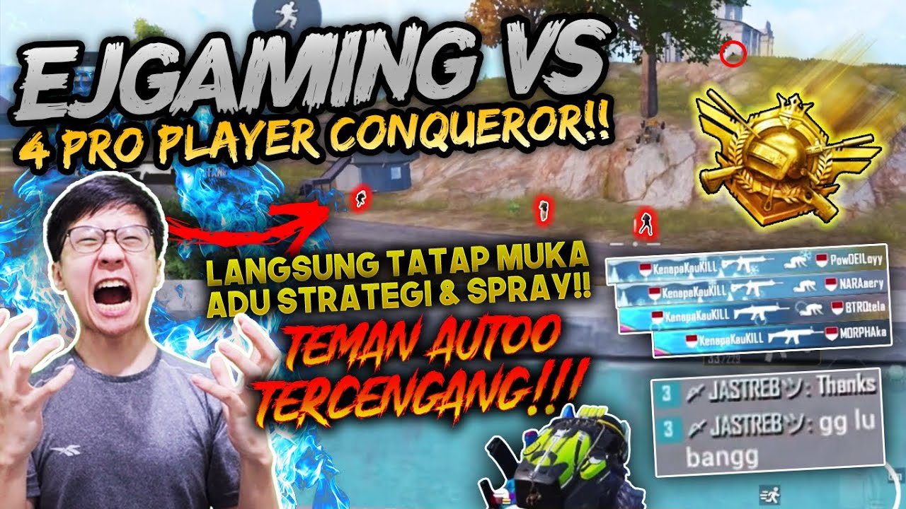 1 VS 4 PRO PLAYER CONQUEROR!! DIRUSH 4 ORANG SEKALIGUS!! TEMAN SETIM AUTO TERCENGANG| PUBG MOBILE