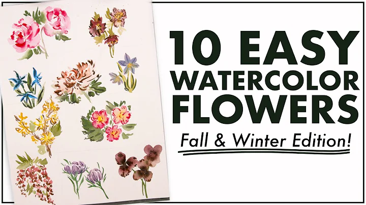 Easiest Way to Paint TEN FALL FLOWERS with Waterco...