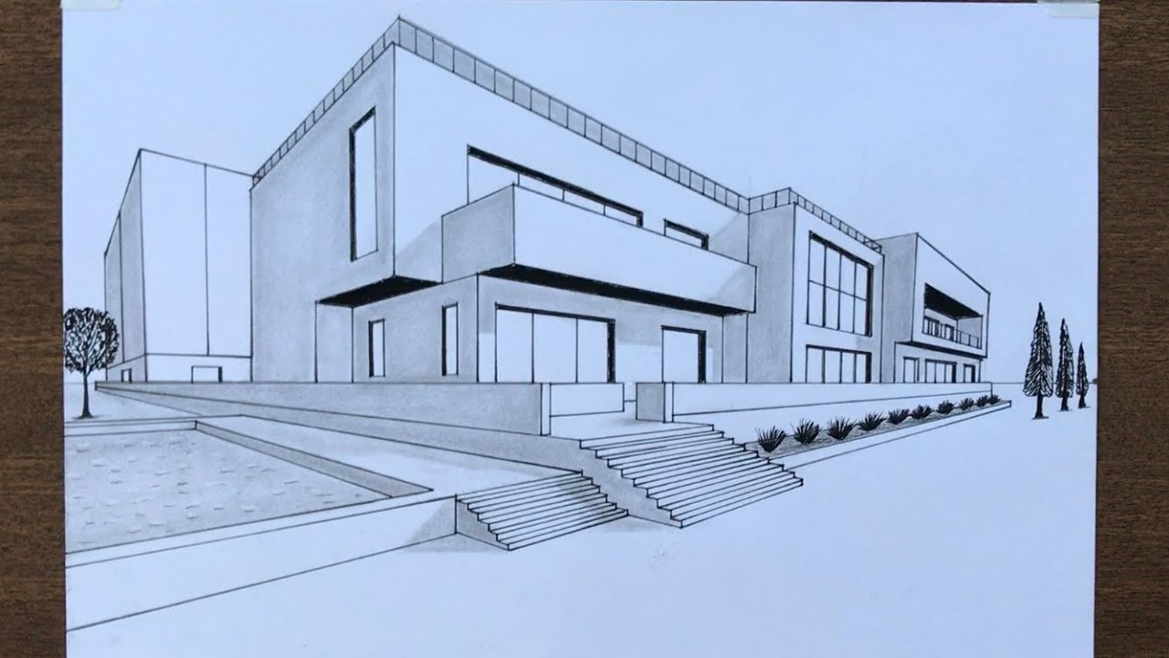 How to Draw a Building in 2-Point Perspective: Step by Steps 