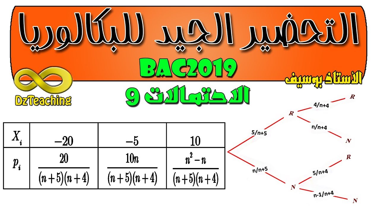 التحضير الجيد للبكالوريا BAC الاحتمالات رقم 9 شجرة الاحتمالات و طريقة أخرى  [الشعب العلمية]