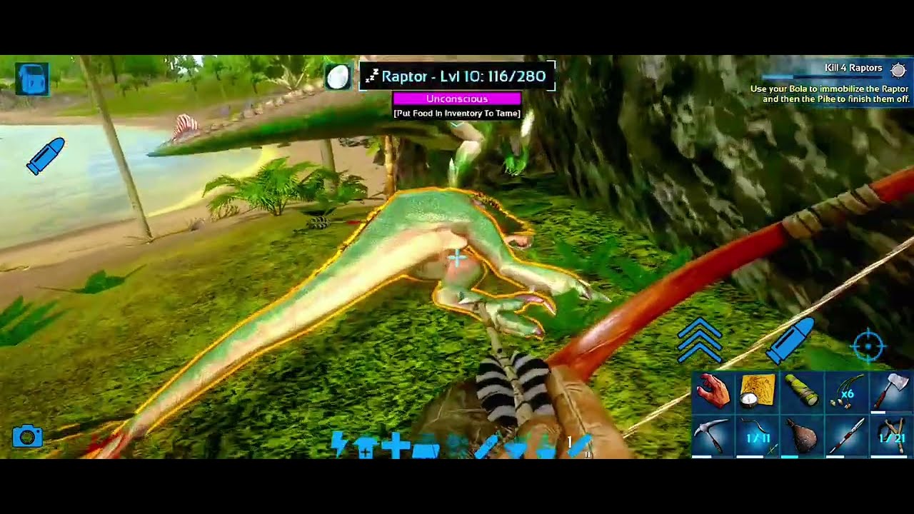taming a raptor in ark survival evolved - YouTube