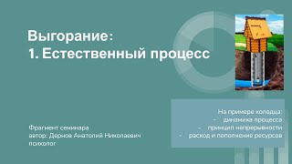 Видео Выгорание: 1. Естественный процесс (автор: Dernov Anatoly)
