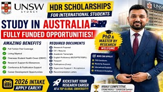 Study in Australia for Free 🇦🇺 | UNSW HDR Scholarships