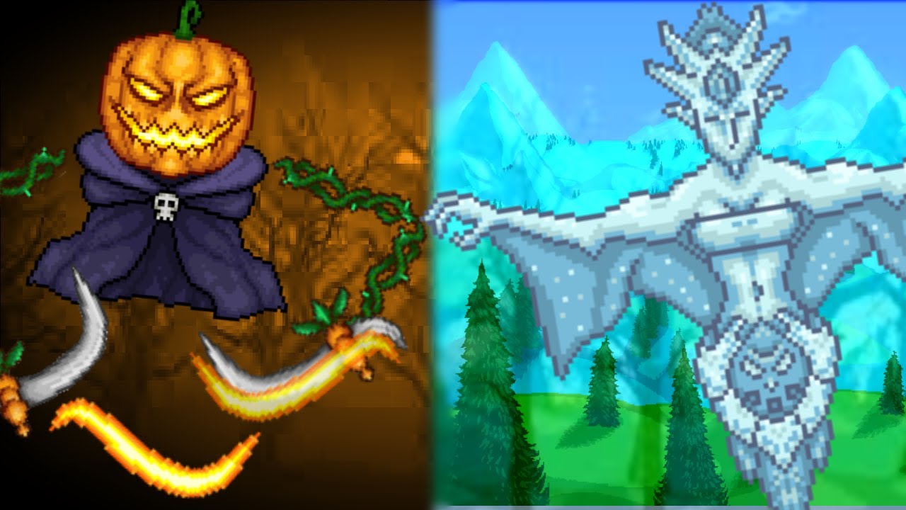 Terraria Pumpking vs Ice Queen ll Smash Bros Mod YouTube