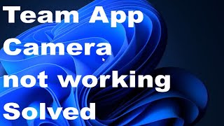 Microsoft Team camera not working properly on Windows 11 Fixed