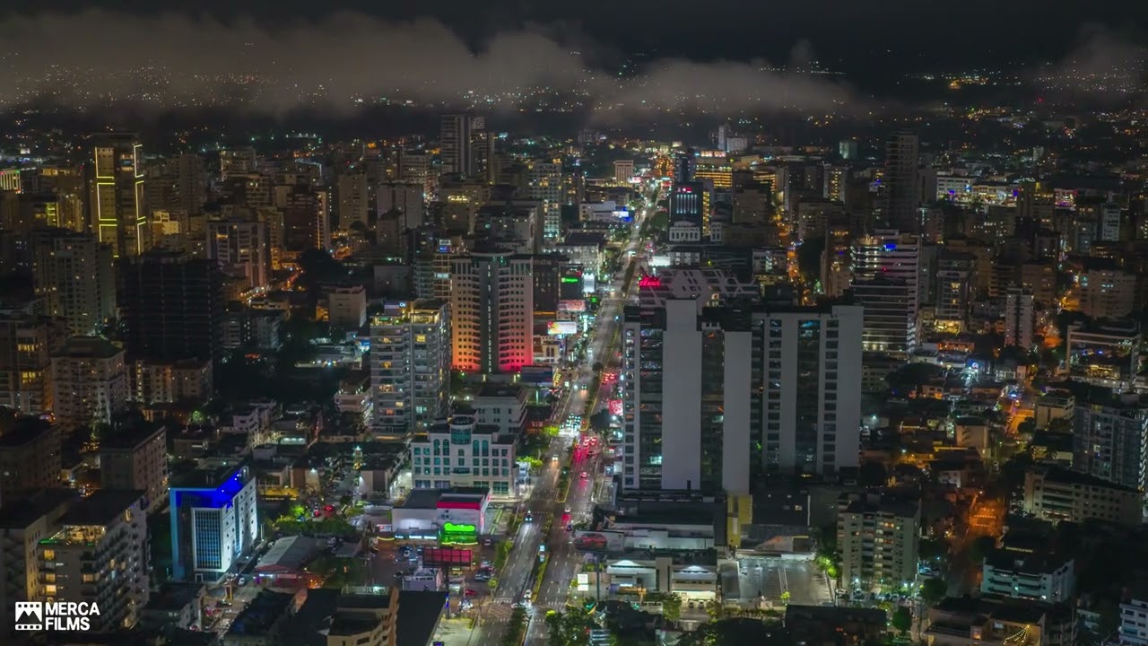 DJI Inspire 3 (18mm vs 50mm) night shots of Santo Domingo, D.N.