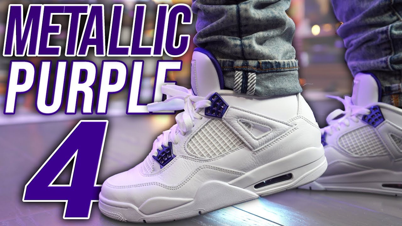 white 4s with purple