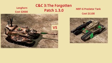 C&C 3: The Forgotten 1.3.0 patch: Longhorn versus MBT-6 Predator Tank