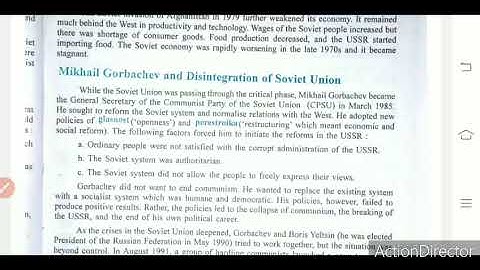 Class 12 Political Science (End of Bipolarity) Mikhail Gorbachev and Disintegration