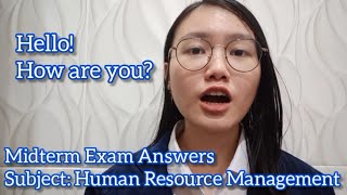 Midterm Exam of Human Resource Management