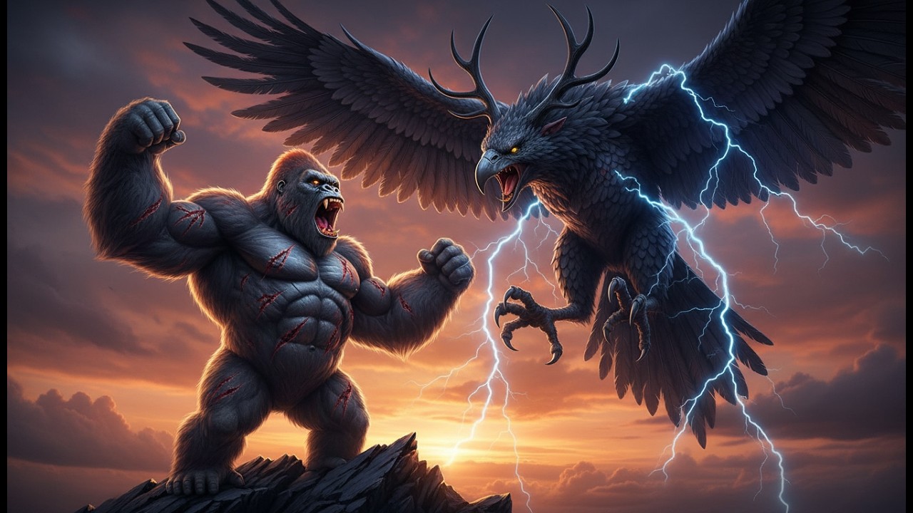 King Kong vs. Sky Predator - The Fight for Survival Begins