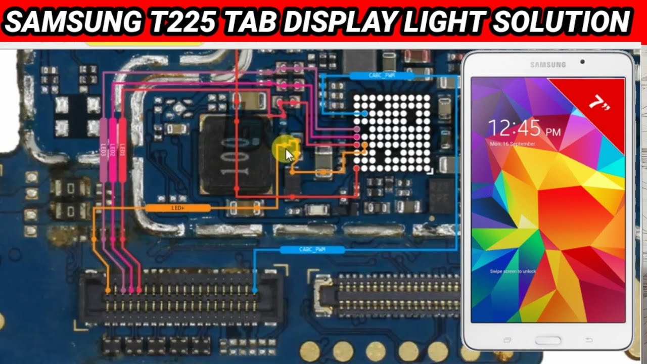 Samsung galaxy Tab A7 lite T225 Display Light Problem Solution