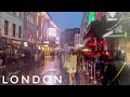 🍁 London&#39;s Evening Autumn Walk - 2023 🍁 Central London Christmas Lights Preparation - 2023[4K HDR]