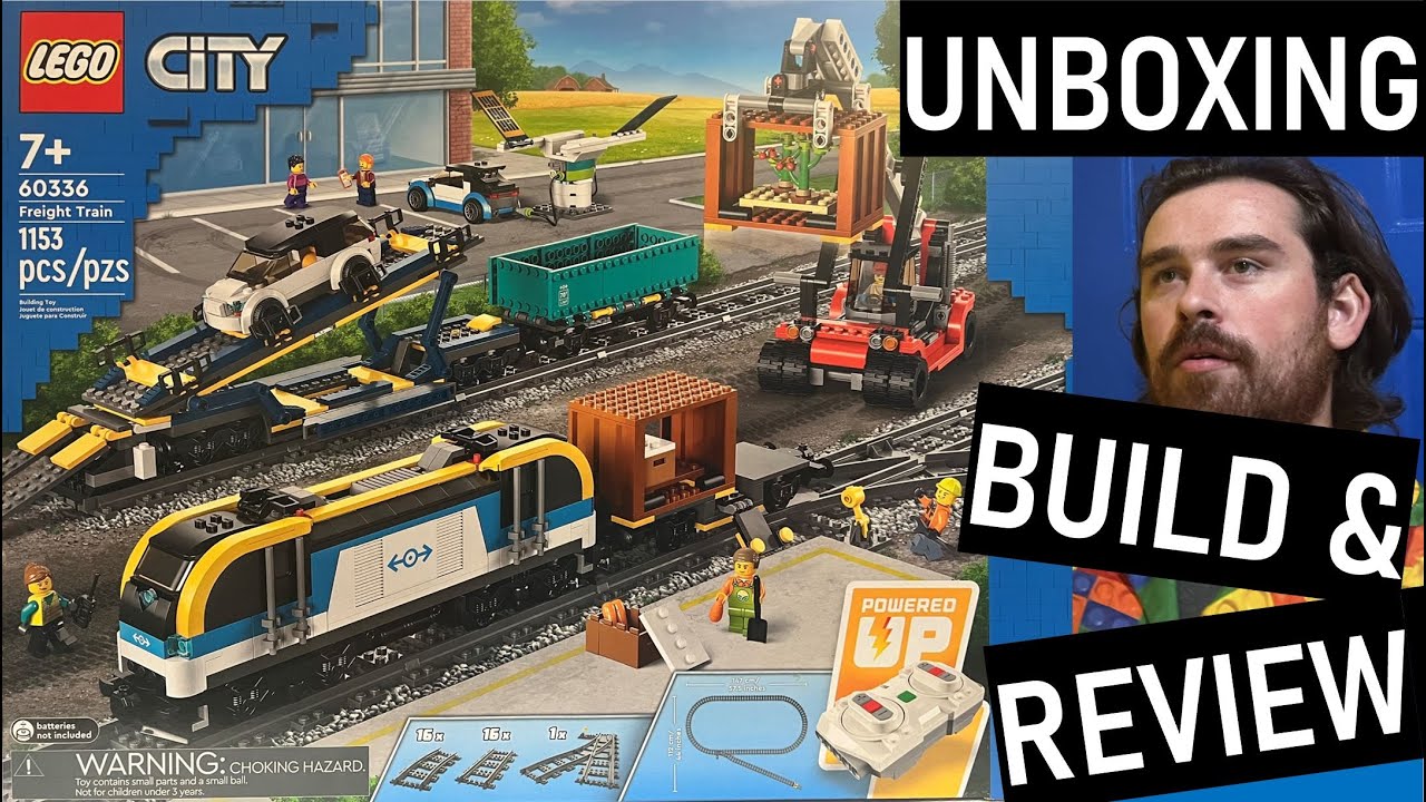 Lego City Freight Train 60336 Unboxing, Build, and Review! 