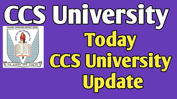 CCS University Today news || CCS University Meerut News || Ccsu Update Today
