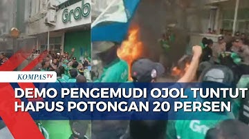 Demo Pengemudi Ojek Online yang Tuntut Penghapusan Potongan 20 Persen Berakhir Ricuh