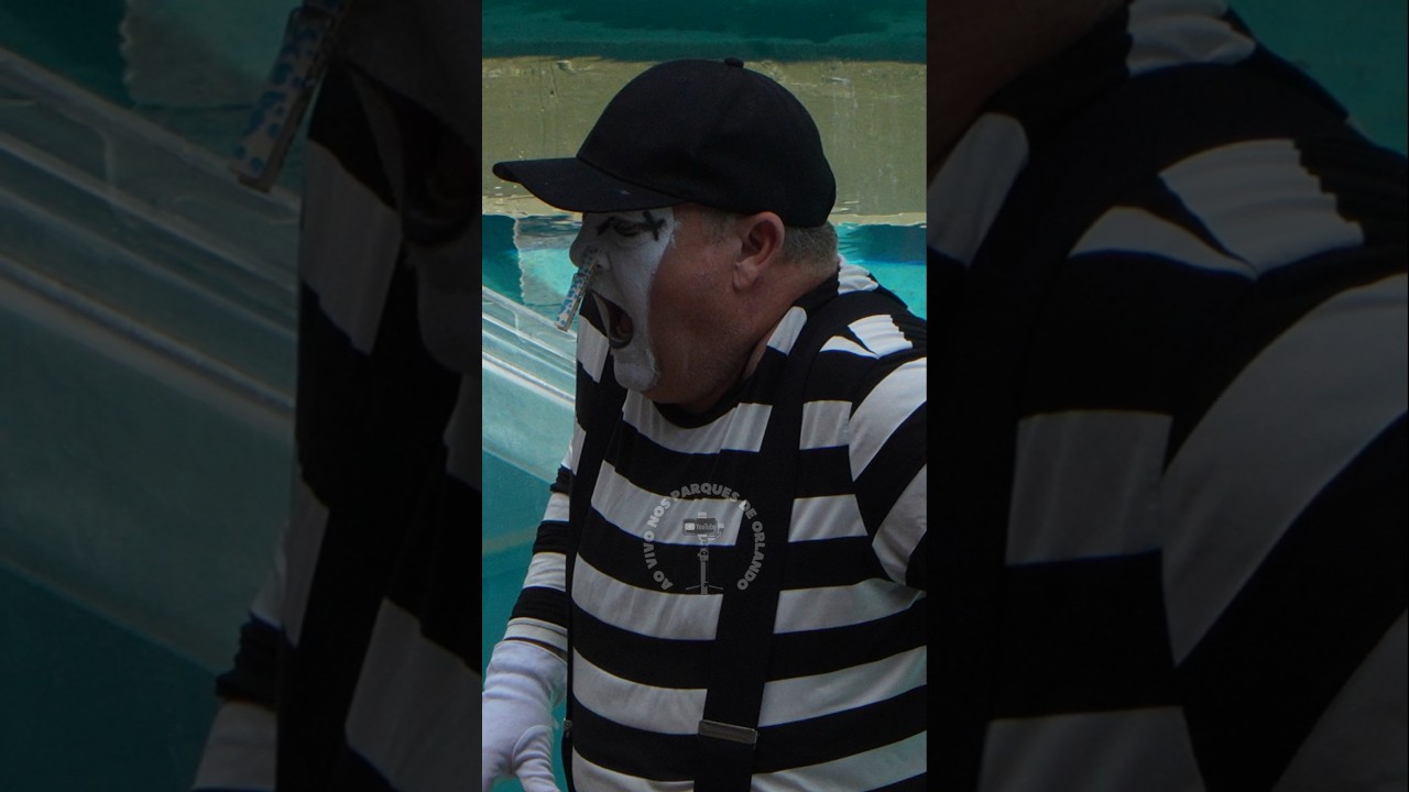 Tom o mímico ficou com um prendedor preso ao seu nariz 😫😂🤣 #tomthemime #seaworldmime
