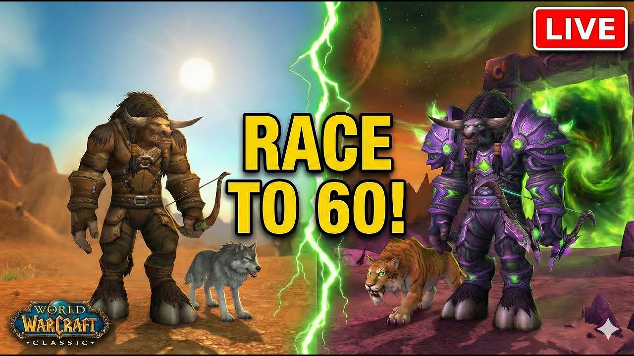 RACE TO 60! 🏹 TBC Release in 3 Days! | Tauren Hunter Leveling Grind ...