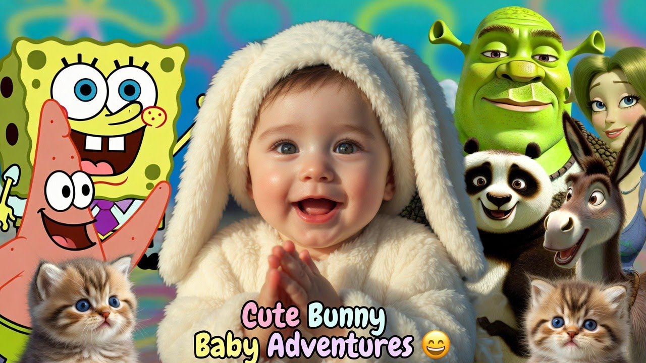 Cute Bunny Baby Compilation! 🐰👶 Peekaboo & Claps with Cartoon Friends 😍 10 Min Joy