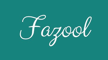 Learn how to Sign the Name Fazool Stylishly in Cursive Writing