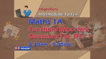 1st Inter Maths1A | Functions Important Questions For IPE-1 | Intermediate Education | April 03,2021