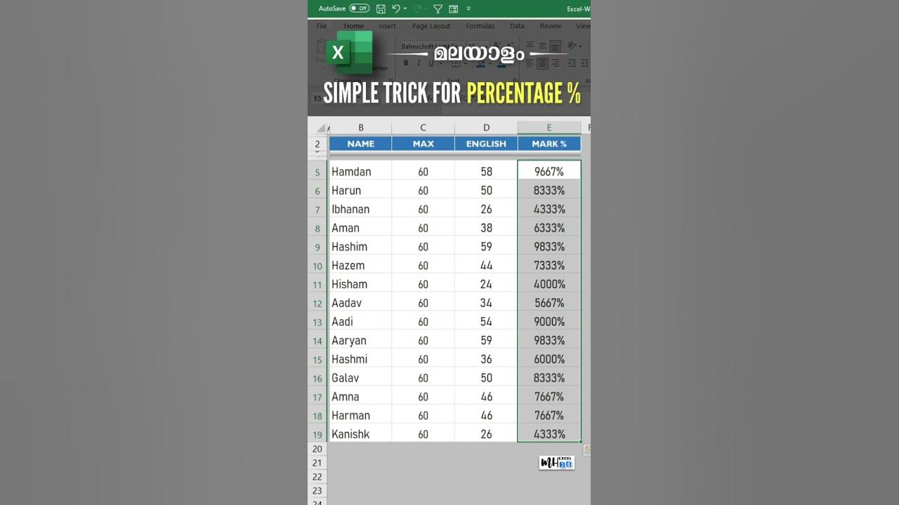 How to calculate percentage in excel shorts youtubeshorts excel