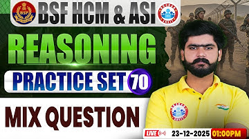 BSF HCM Reasoning Class | BSF Reasoning Practice Set #70 | BSF Reasoning By Kuldeep Sir