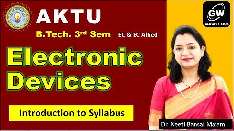 Electronic Devices I Syllabus Introduction I EC III-Sem I by Dr. Neeti Bansal Ma
