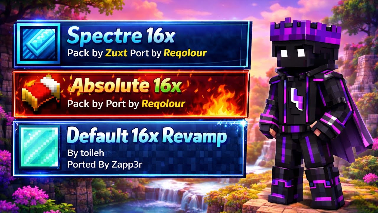 TOP 3 BEST MCPE PVP TEXTURE PACKS 1.21+ 🔥 |Minecraft Bedrock ...