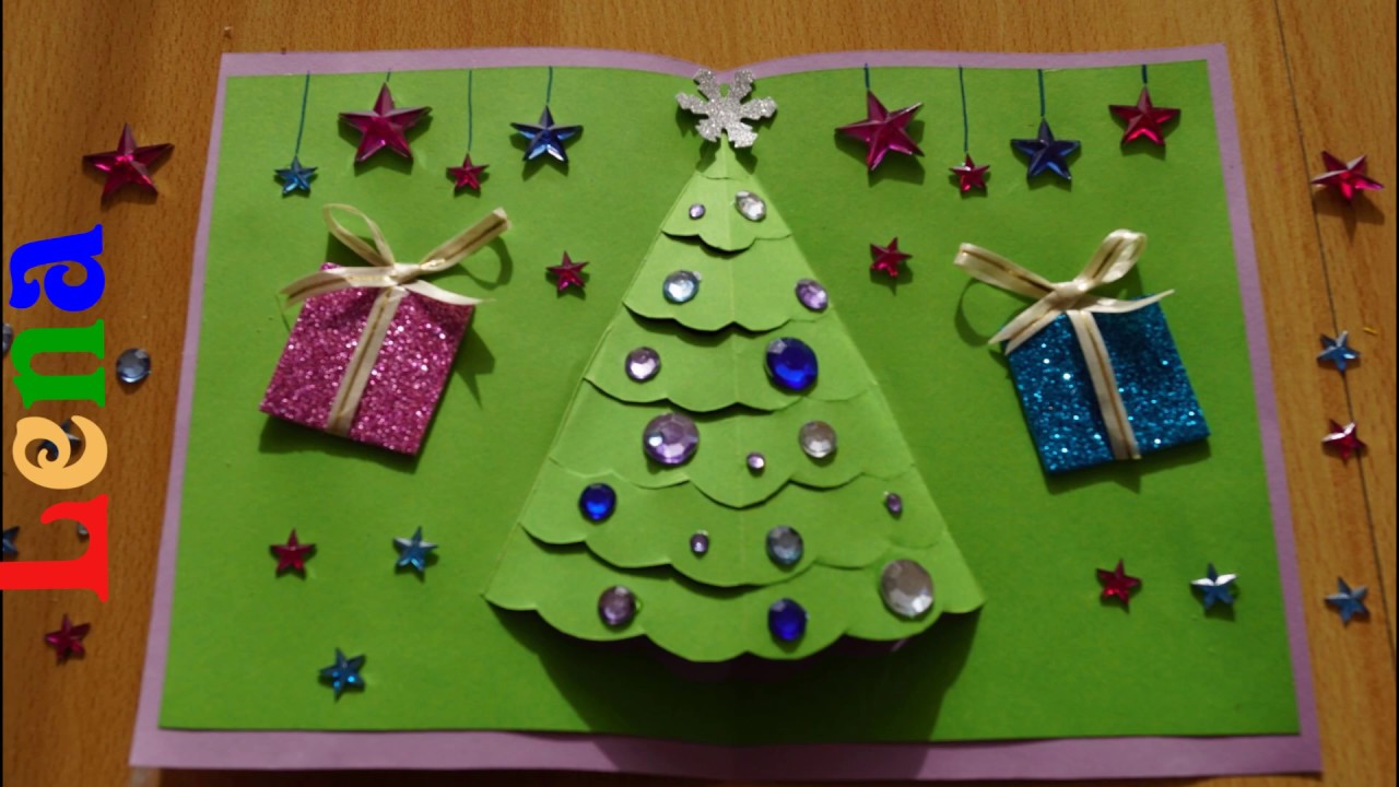 Weihnachtskarte Mit Weihnachtsbaum Basteln Diy How To Make 3d Xmas Tree Card Diy Youtube