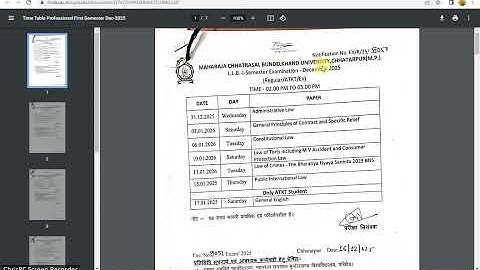 MCBU First Sem Time Table ! Exam DEC 2025