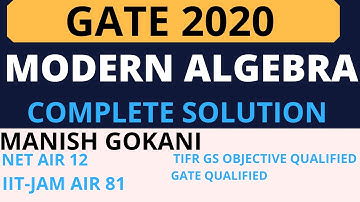 GATE 2020 MODERN ALGEBRA COMPLETE SOLUTION