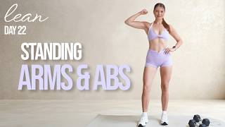 30 MIN NO REPEAT STANDING ARMS AND ABS STRENGTH WORKOUT WITH DUMBBELLS