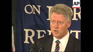 USA: NEW YORK: PRESIDENT CLINTON WORLD ECONOMY CRISIS SPEECH (2)