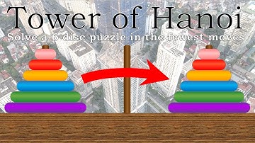 Tower of Hanoi 6 Disc Solution in the Fewest Moves