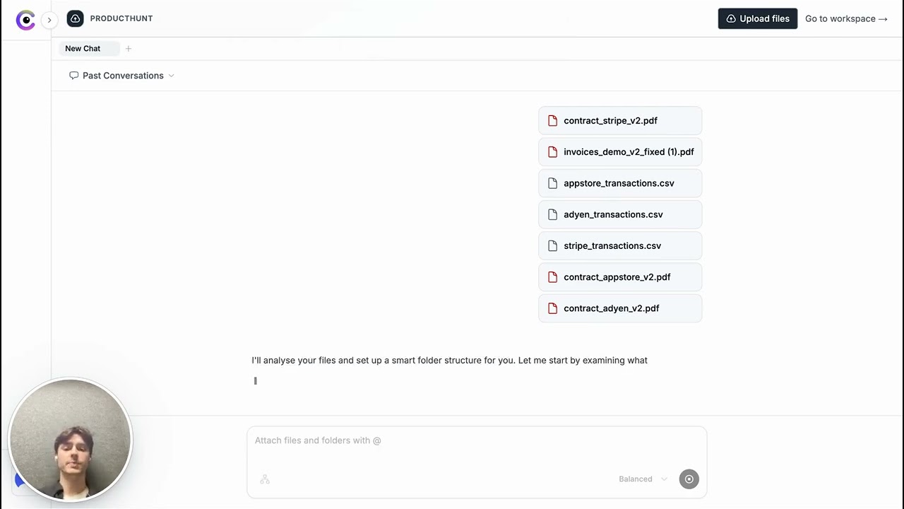 Cloudsquid AI Agent processing financial documents and generating reconciliation reports