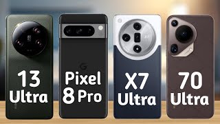 Oppo find x7 Ultra Vs Huawei Pura 70 Ultra Vs Xiaomi 13 Ultra Vs Google Pixel 8 Pro /// Basic Tester