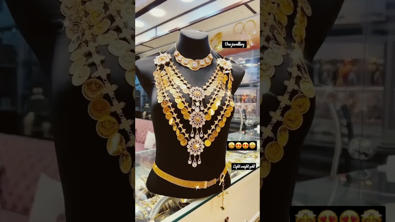 Full set Beautiful Gold ornaments || light weight gold || latest gold collection 