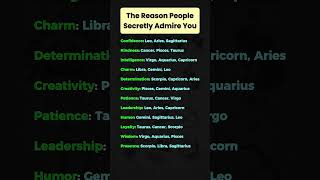 The Zodiac Signs People Secretly Admire Most 😮✨ #zodiacsigns #astrology #horoscope #zodiactok #fyp