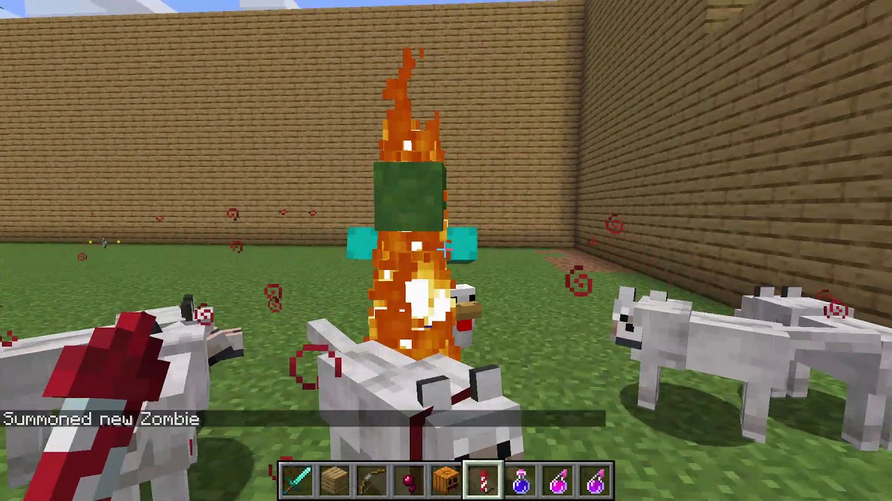 Minecraft training my wolf pack YouTube