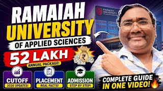 Ramaiah University of applied sciences review|MSRIT Bangalore Cutoff & Admission process, placements