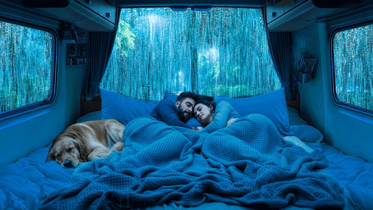 Cozy Car Rainstorm ⛈️ Gentle Thunder Sounds to Help You Sleep Fast