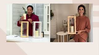 16" Natural Rattan Wrapped Lantern w/ LED by Lauren McBride on QVC