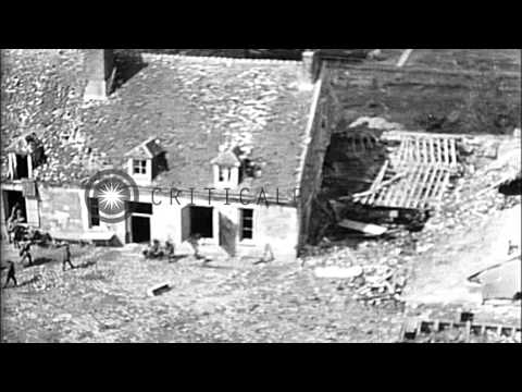 Smoke rises from German shells exploding on US lines on the Western Front during ...HD Stock Footage