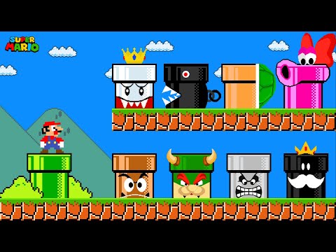 Mario DON’T FALL into The WRONG Custom Pipe All Bosses!